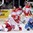 MINSK, BELARUS - MAY 13: Denmark's Nicklas Jensen #17 and Italy's Brian Ihnacak #64 fall to the ice during preliminary round action at the 2014 IIHF Ice Hockey World Championship. (Photo by Richard Wolowicz/HHOF-IIHF Images)


